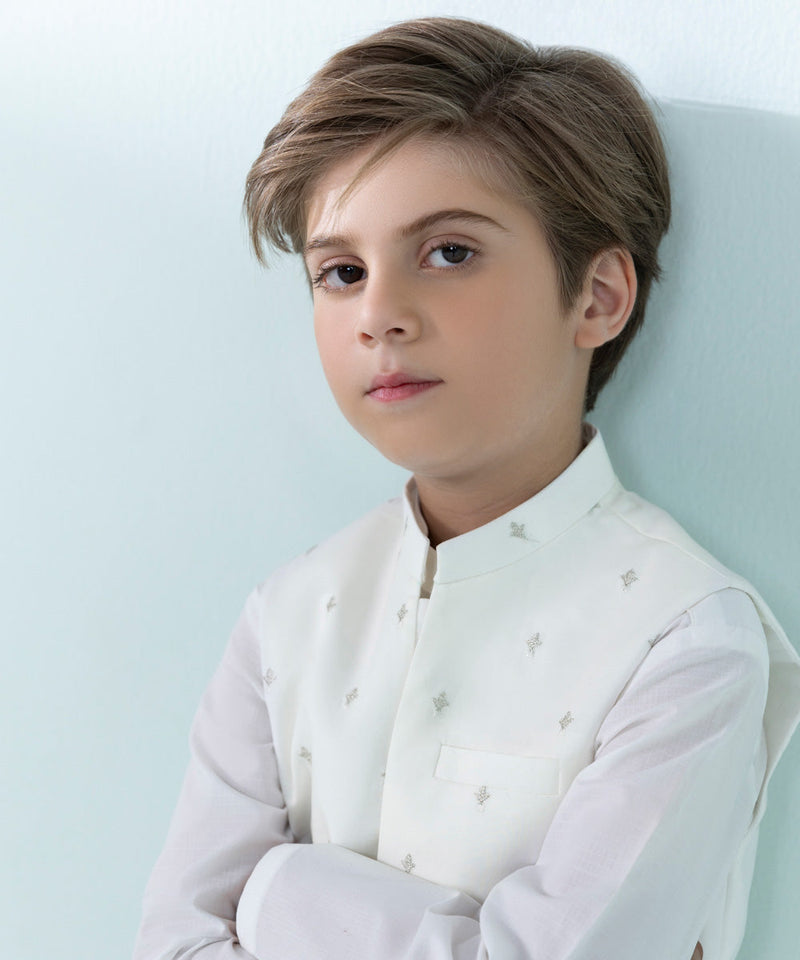 Embroidered Dobby Waistcoat