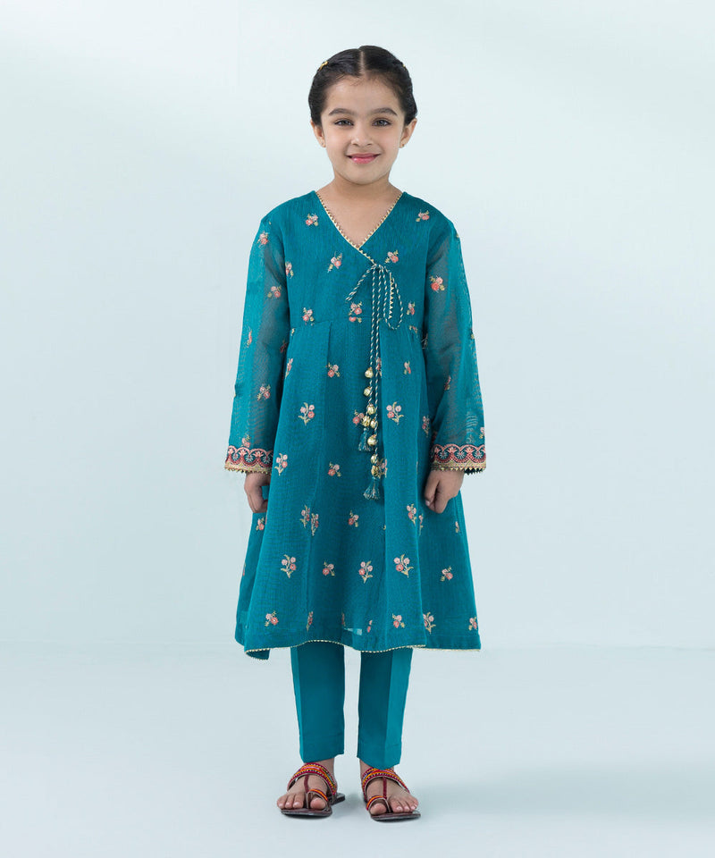 2 Piece - Embroidered Khaddi Net Suit