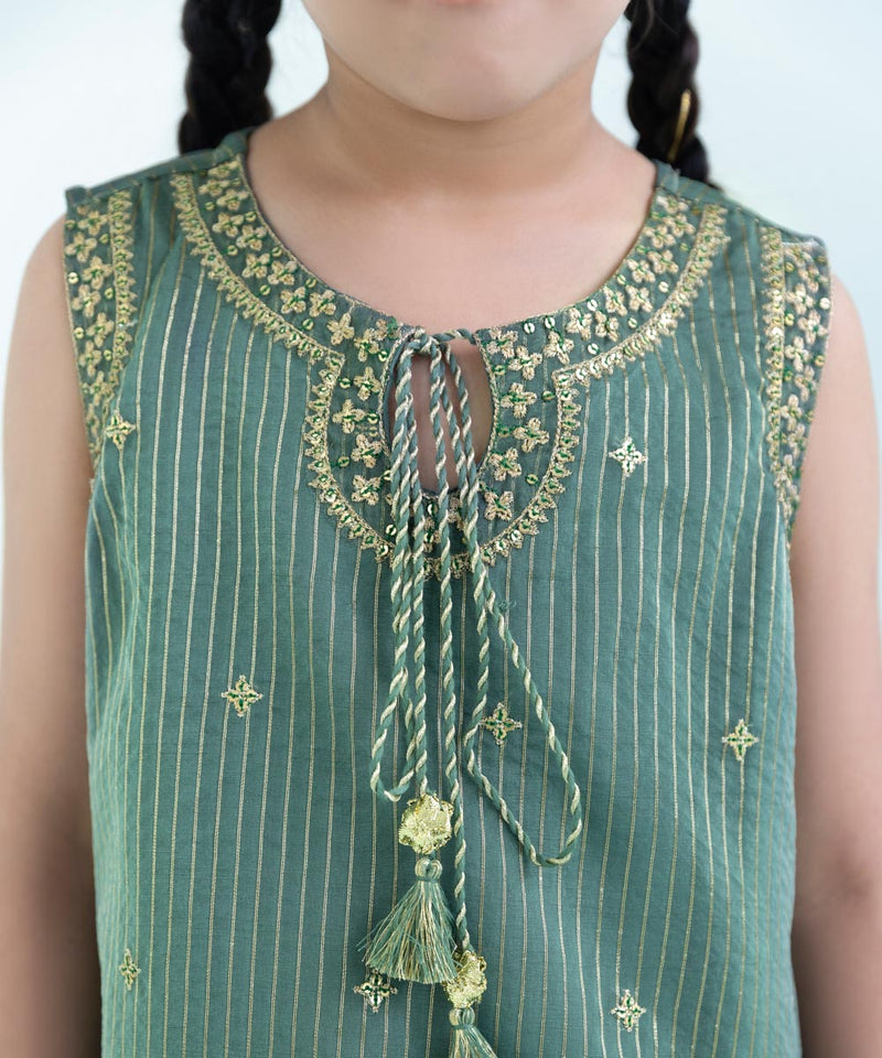 3 Piece - Embroidered Organza Suit