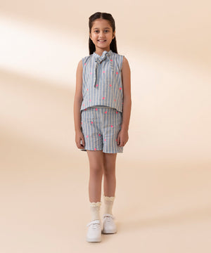 2 Piece - Embroidered Yarn Dyed Set