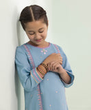 2 Piece - Embroidered Cotton Satin Suit