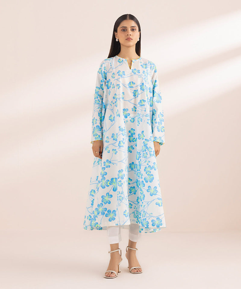 Printed Cambric Flared Shirt