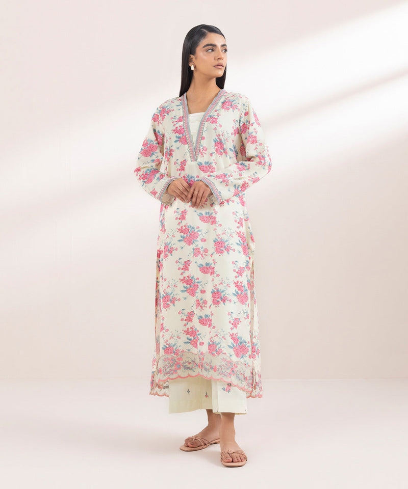 Embroidered Arabic Lawn Shirt