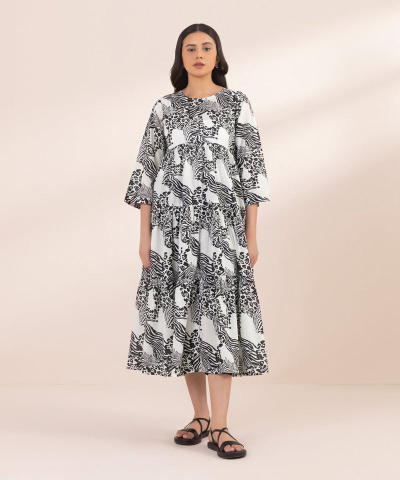 Printed Lawn Tier Dress