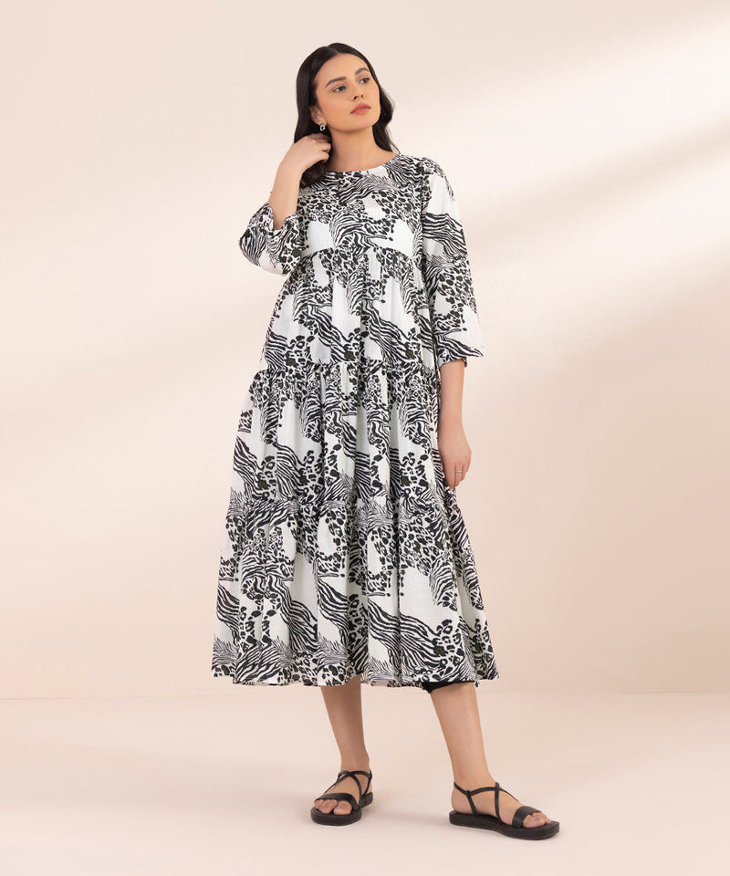 Printed Lawn Tier Dress
