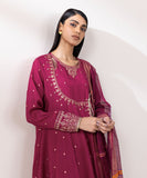 3 Piece - Embroidered Raw Silk Suit