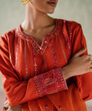 3 Piece - Embroidered Raw Silk Suit