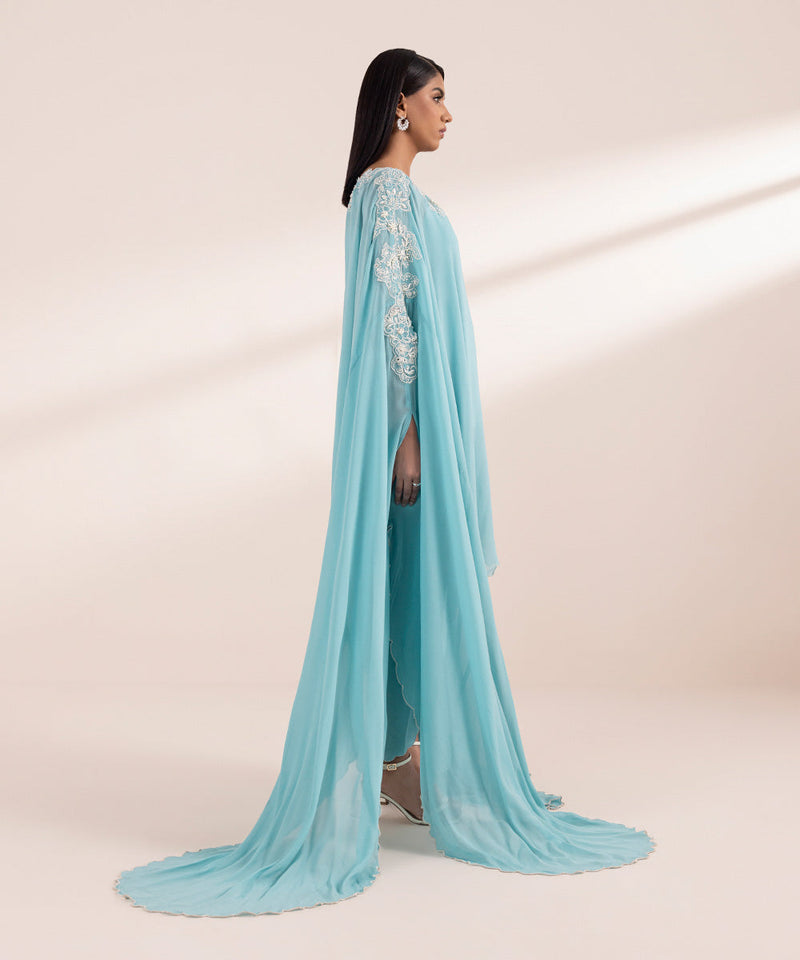 2 Piece - Embellished Chiffon Suit