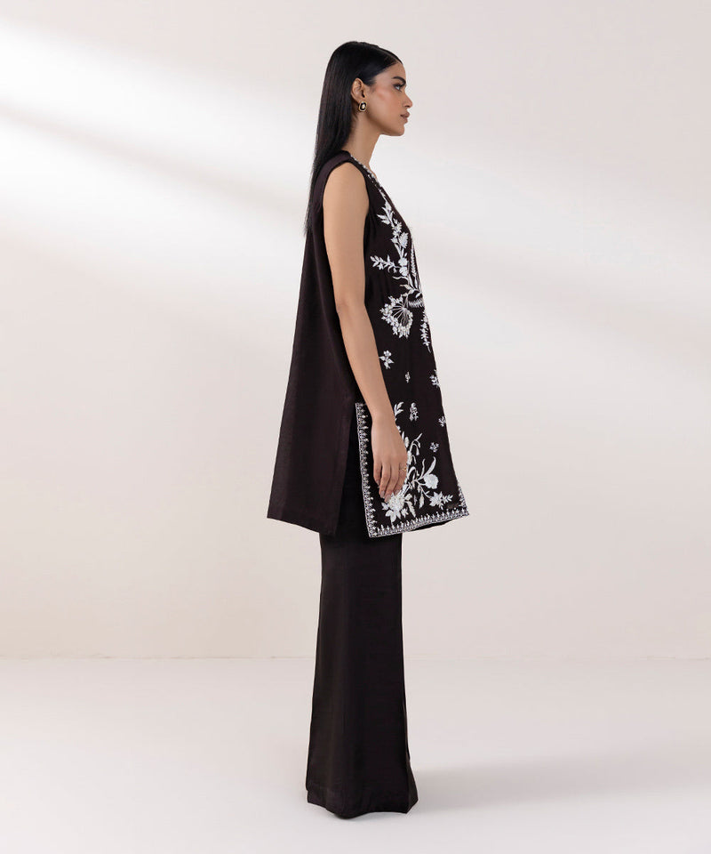 2 Piece - Embroidered Cotton Net Suit