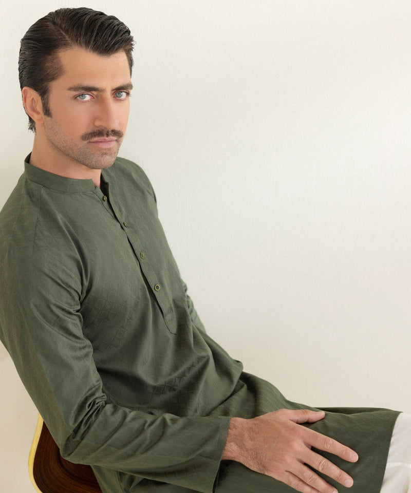 Cotton Jacquard Kurta