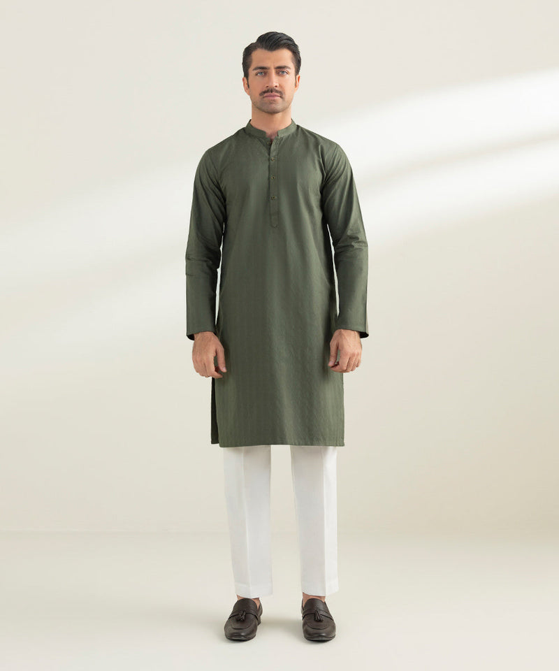Cotton Jacquard Kurta