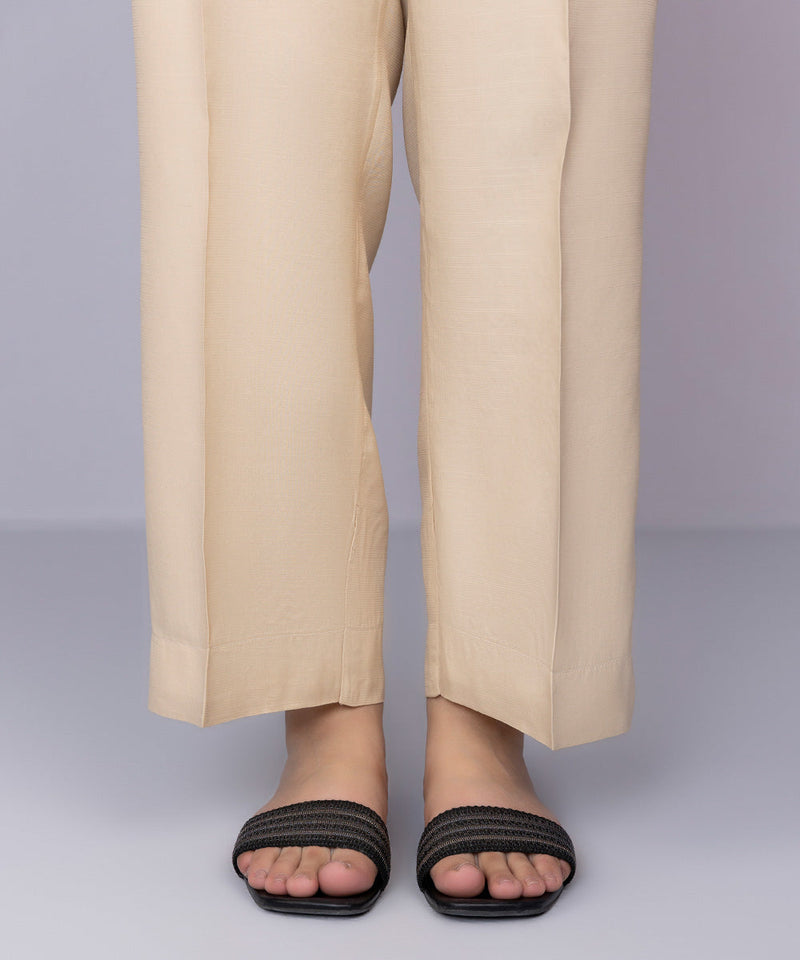 Raw Silk Straight Pants