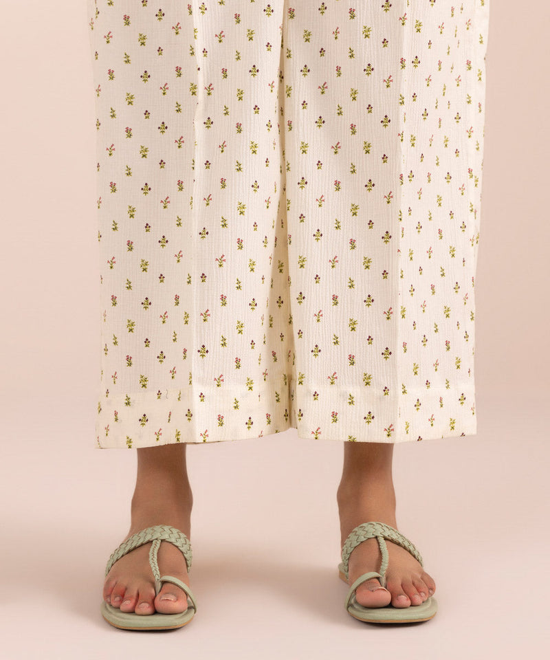 Printed Seersucker Culottes