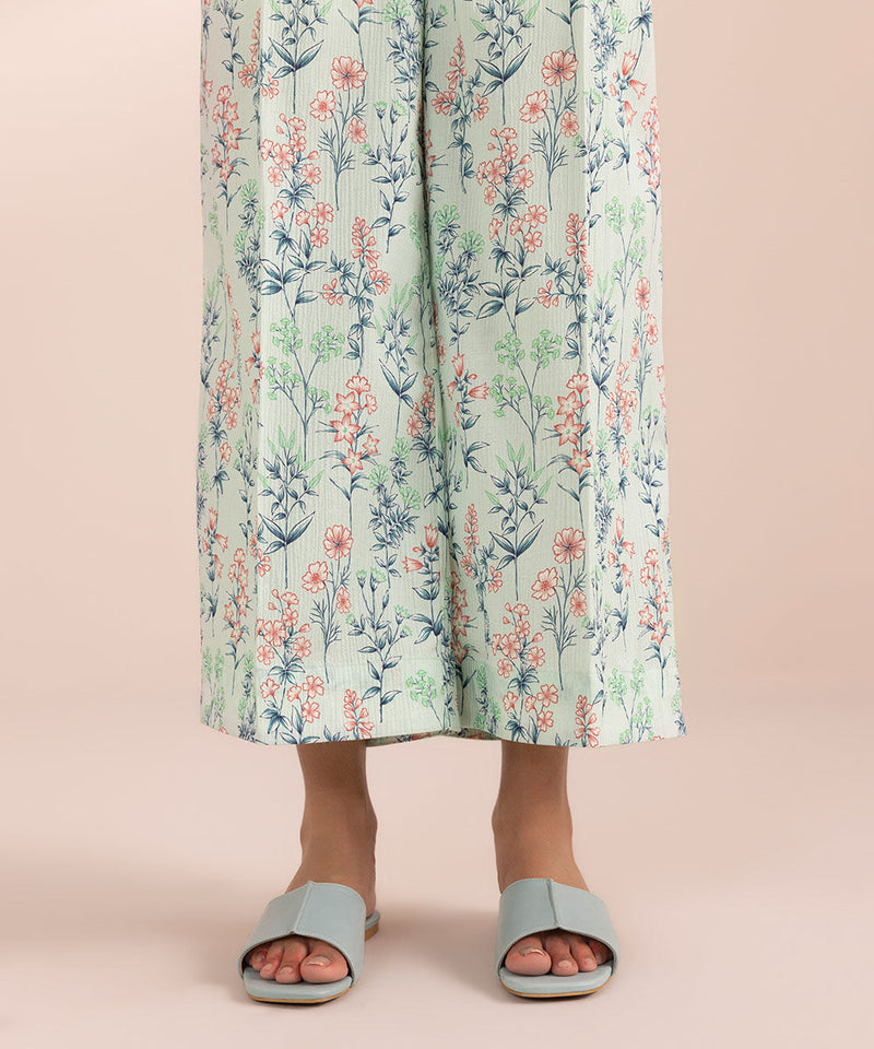 Printed Seersucker Culottes
