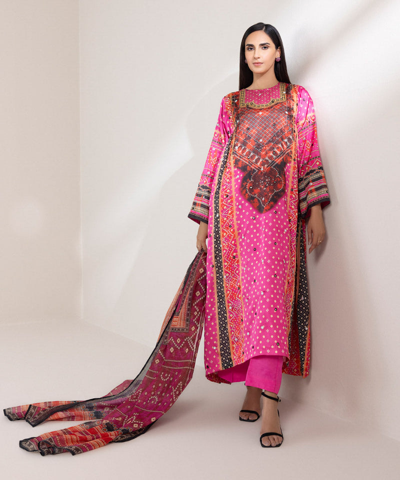 3 Piece - Embroidered Silk Suit