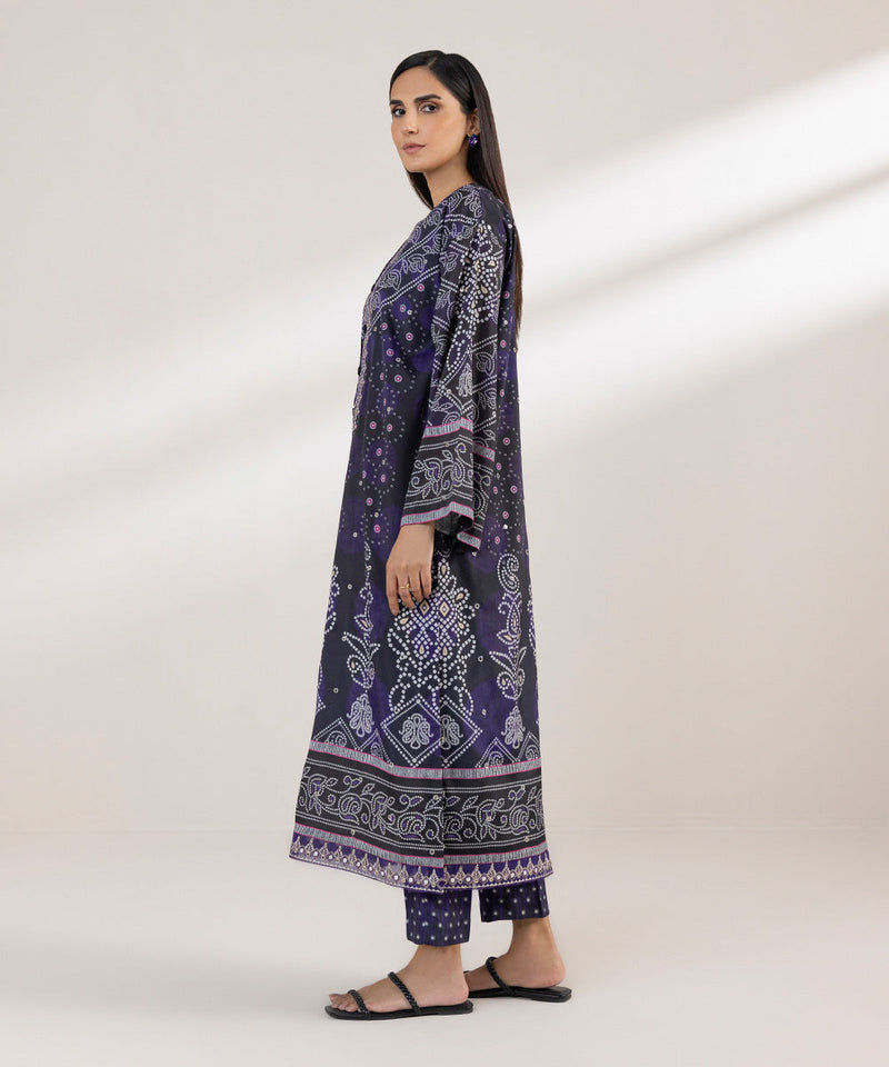 2 Piece - Embroidered Silk Suit