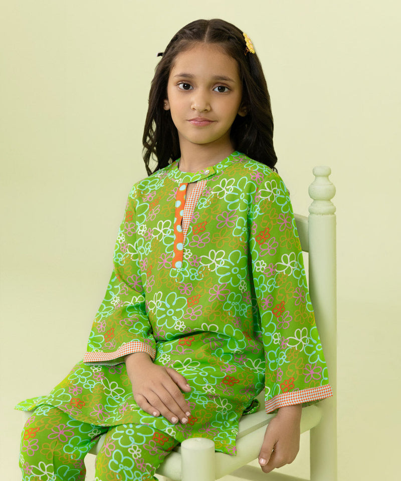 2 Piece - Printed Raw silk Suit