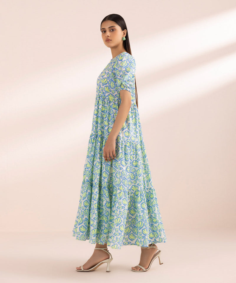 Printed Lawn Tier Dress