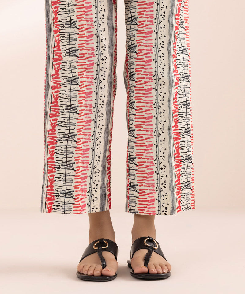 Printed Cambric Straight Pants