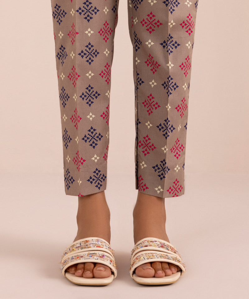 Printed Cambric Cigarette Pants