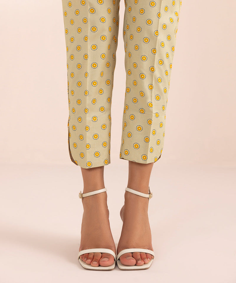 Printed Cambric Cigarette Pants