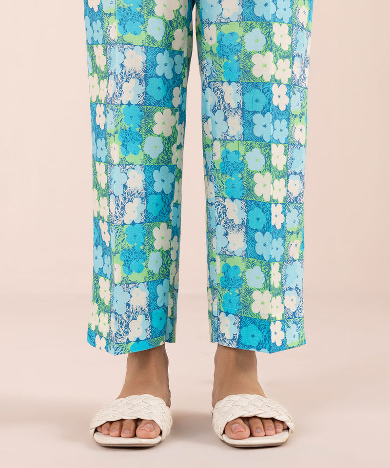 Printed Cambric Straight Pants