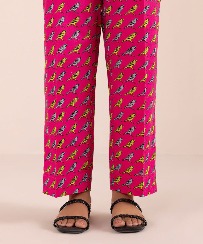 Printed Cambric Straight Pants