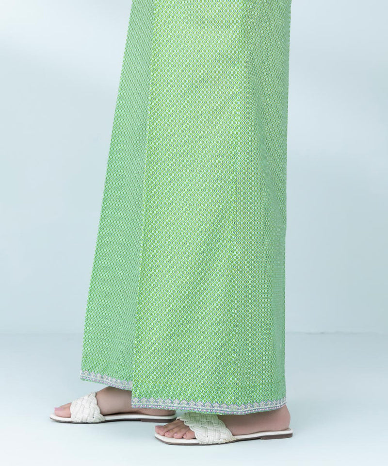 Embroidered Cambric Flared Pants