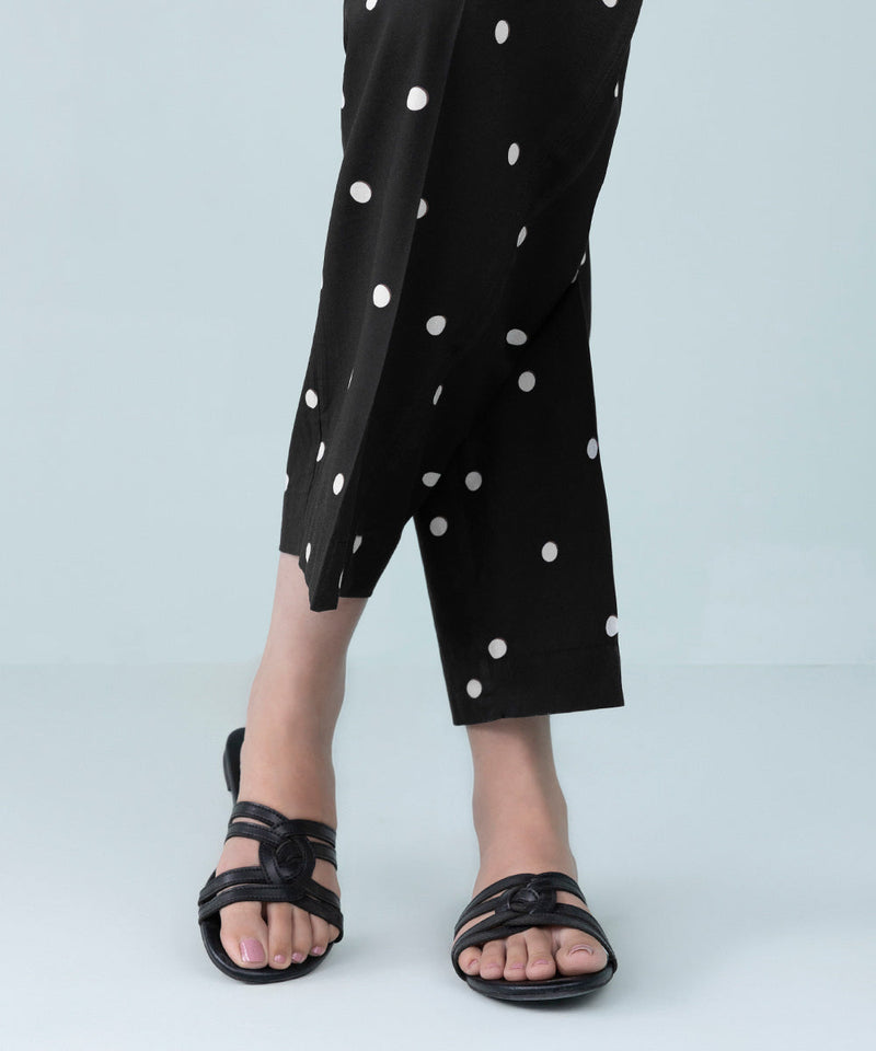 Printed Cambric Straight Pants