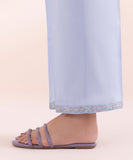 Embroidered Cambric Straight Pants