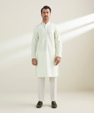 Embroidered Cotton Jacquard Kurta