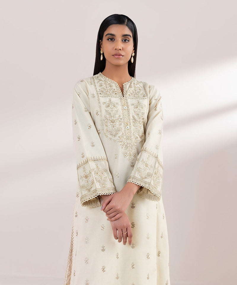 Embroidered Zari Lawn Shirt