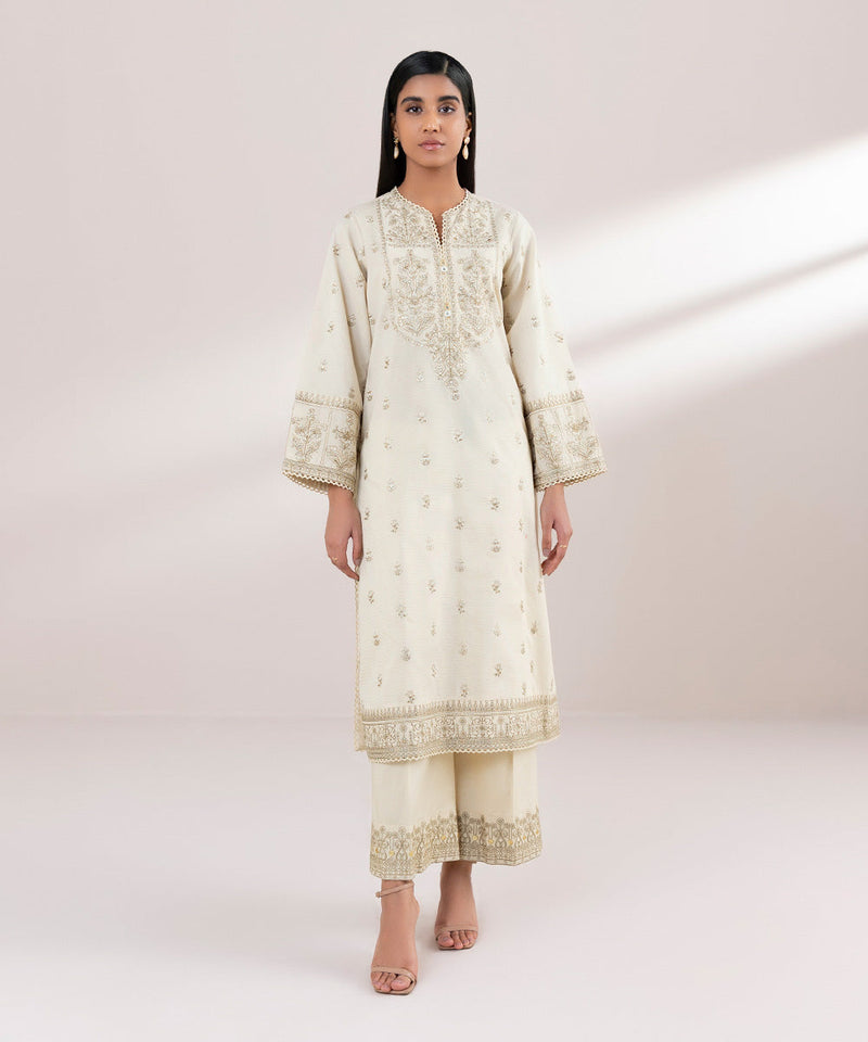 Embroidered Zari Lawn Shirt
