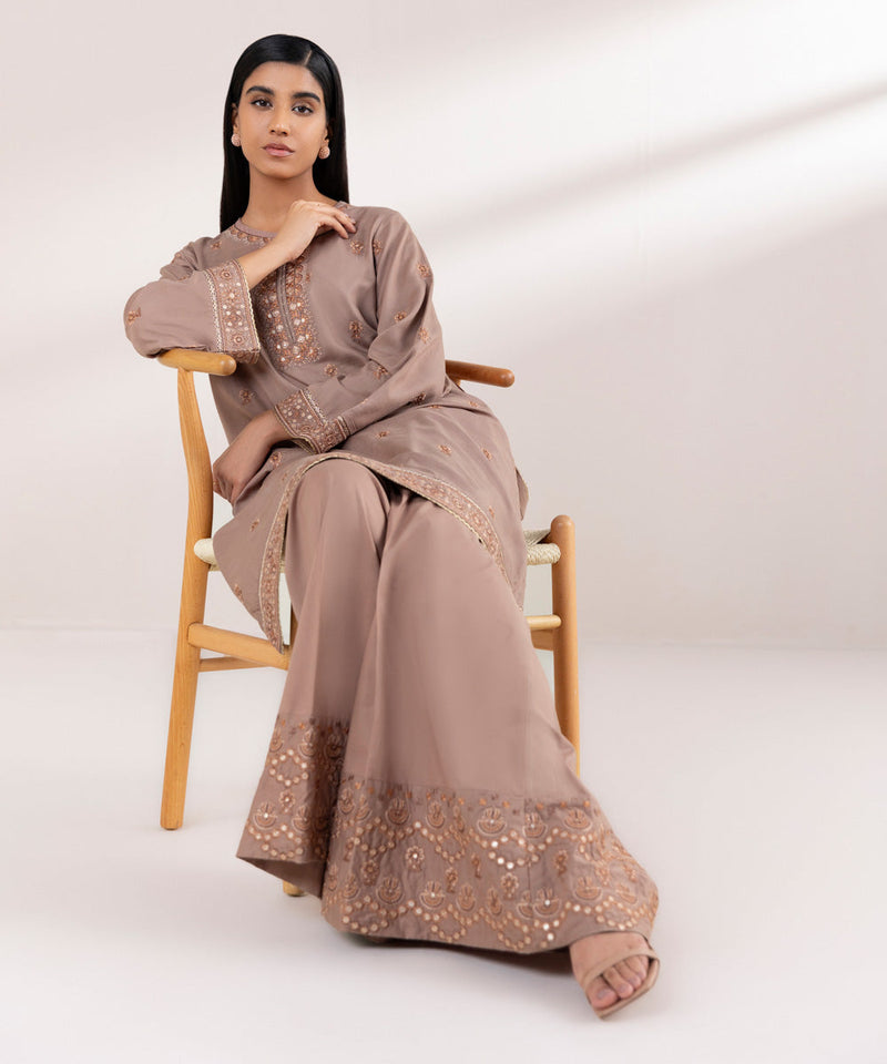 Embroidered Raw Silk Shirt