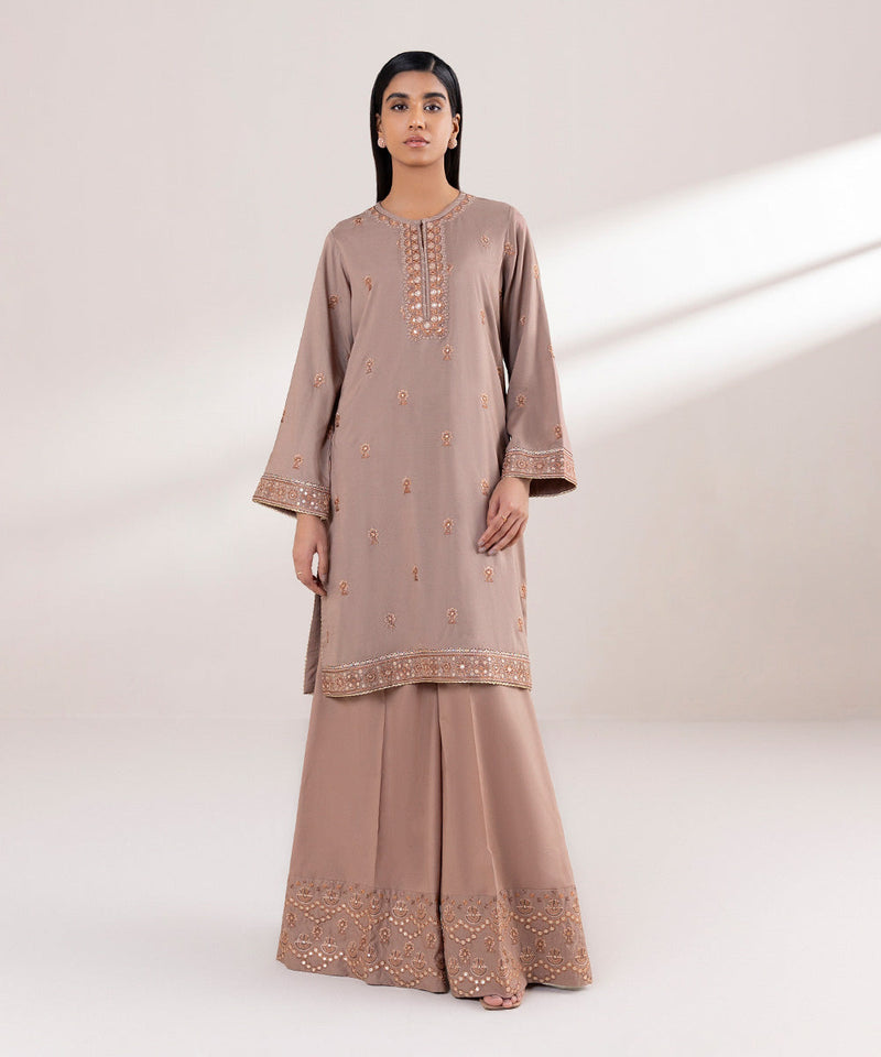 Embroidered Raw Silk Shirt