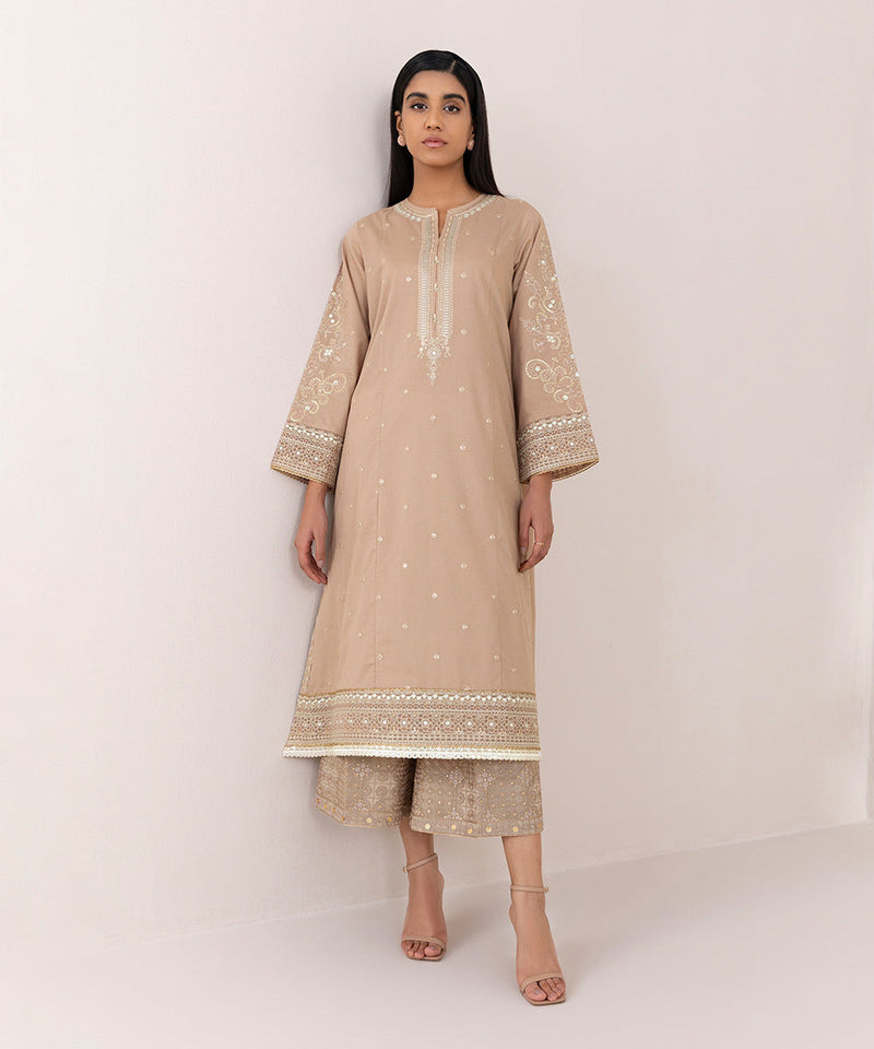 Embroidered Zari Lawn Shirt
