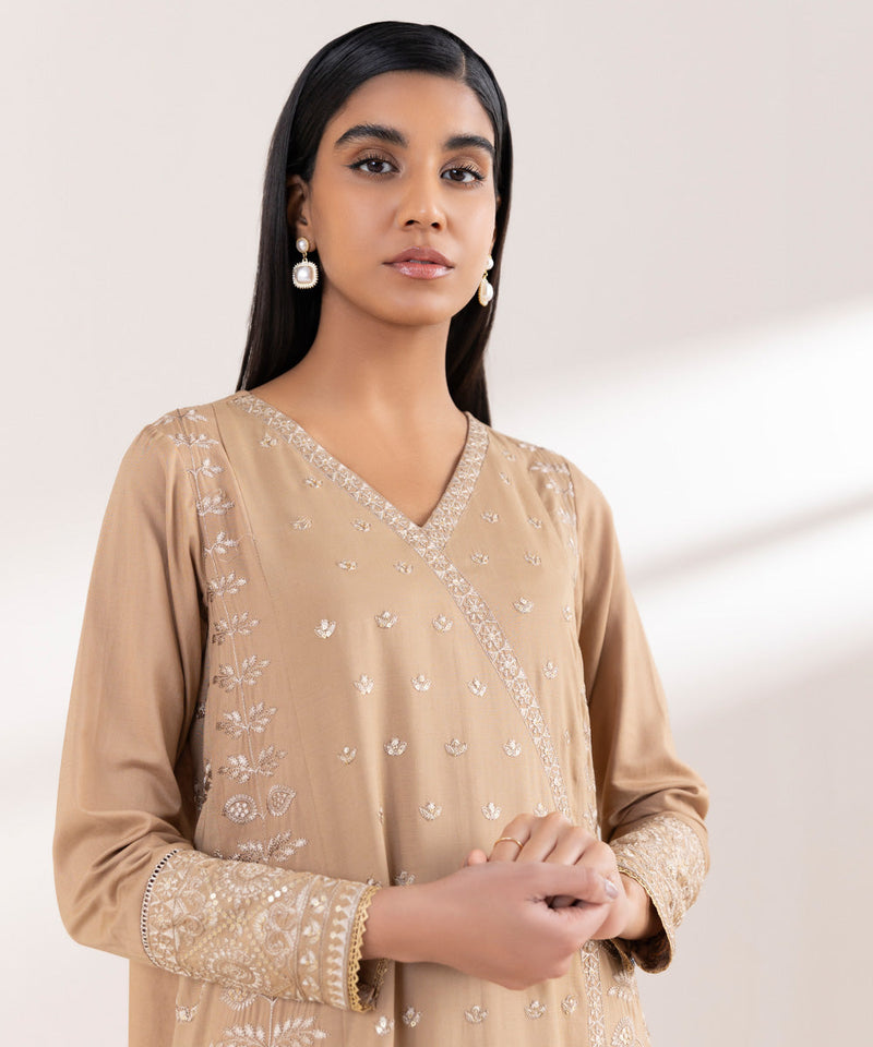 Embroidered Raw Silk Shirt