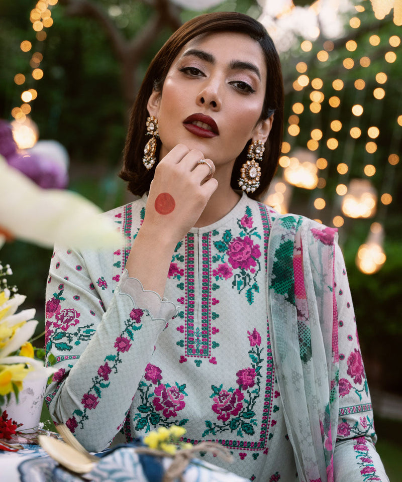 3 Piece - Embroidered Dobby Suit