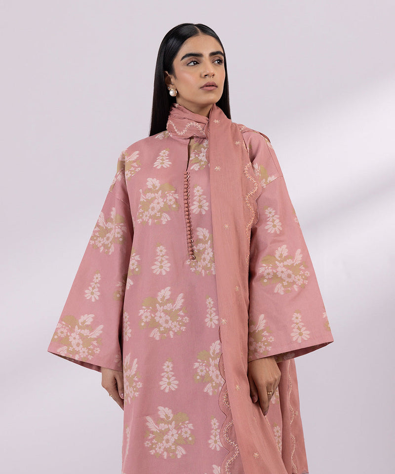 3 Piece - Embroidered Jacquard Suit