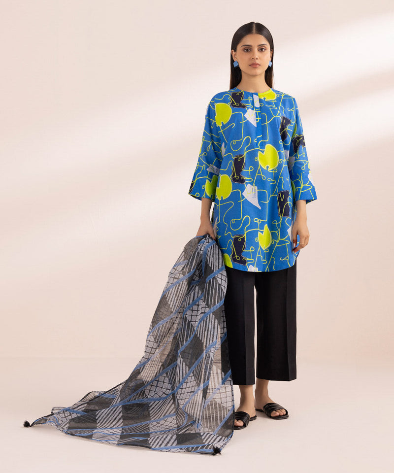Printed Net Dupatta
