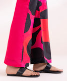 Printed Cambric Boot-cut Pants