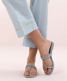 Embroidered Cambric Straight Pants