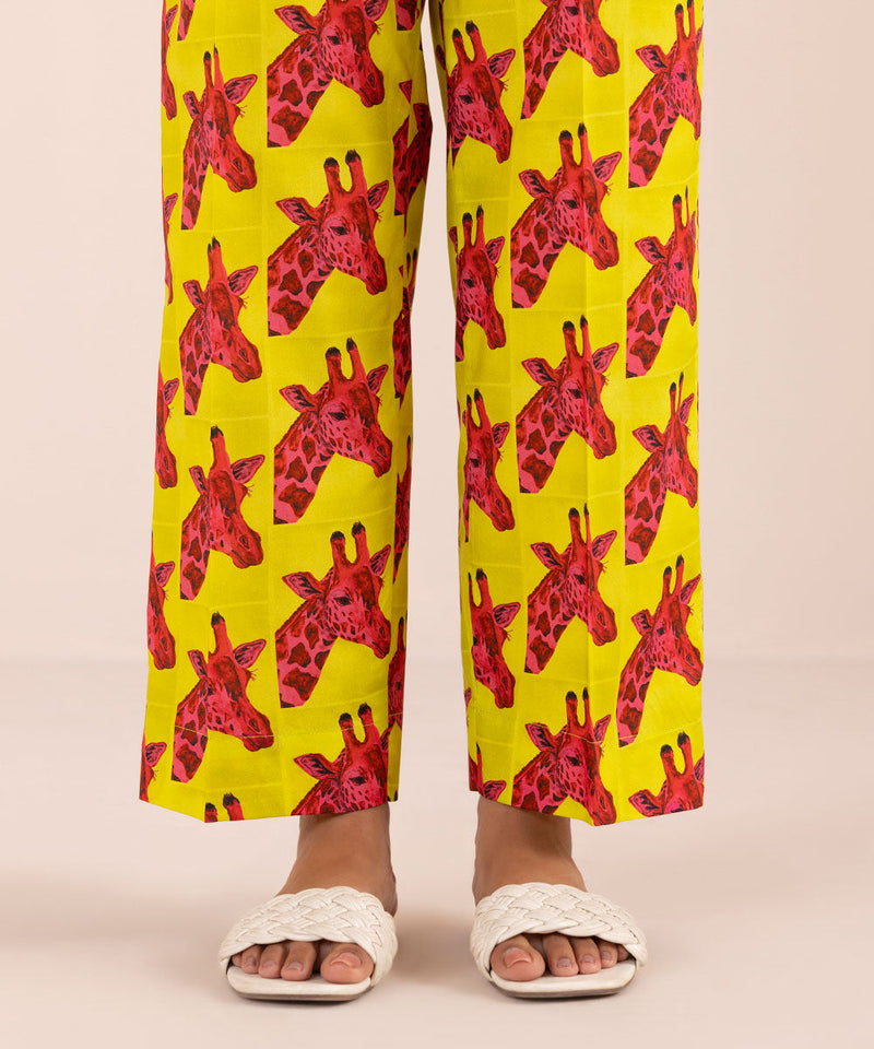 Printed Cambric Straight Pants