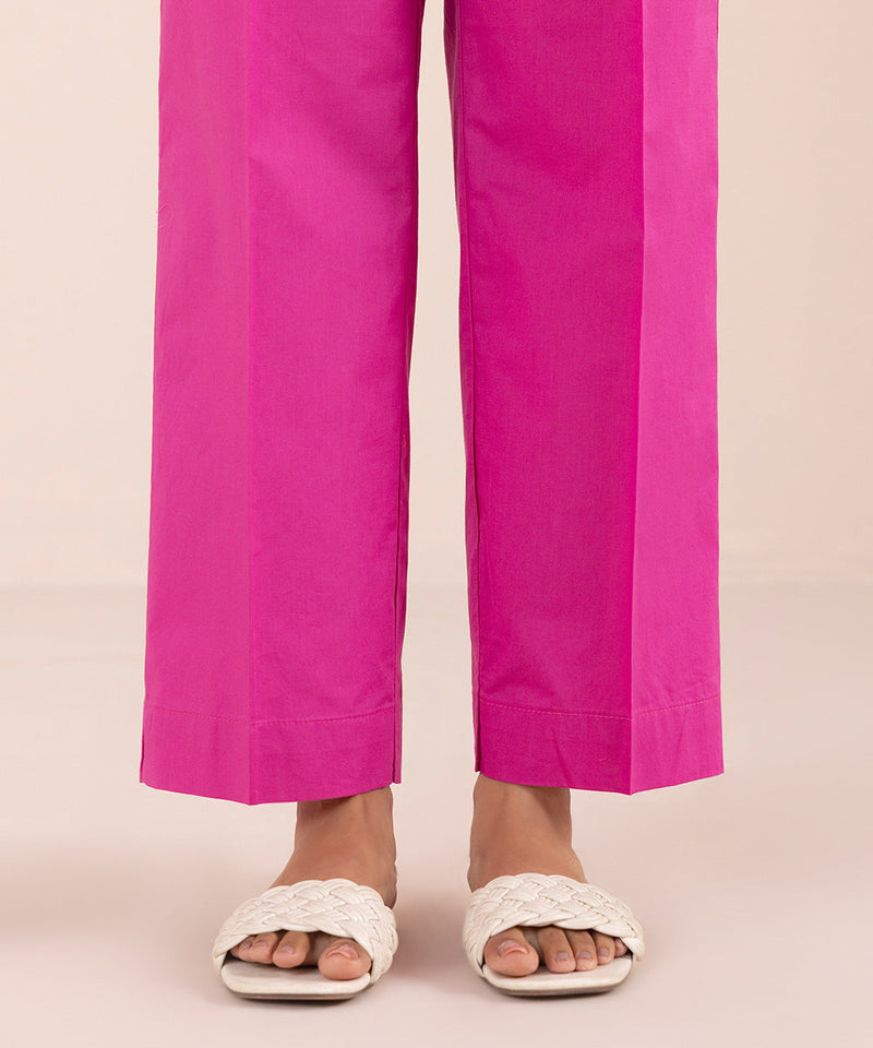 Solid Cambric Straight Pants