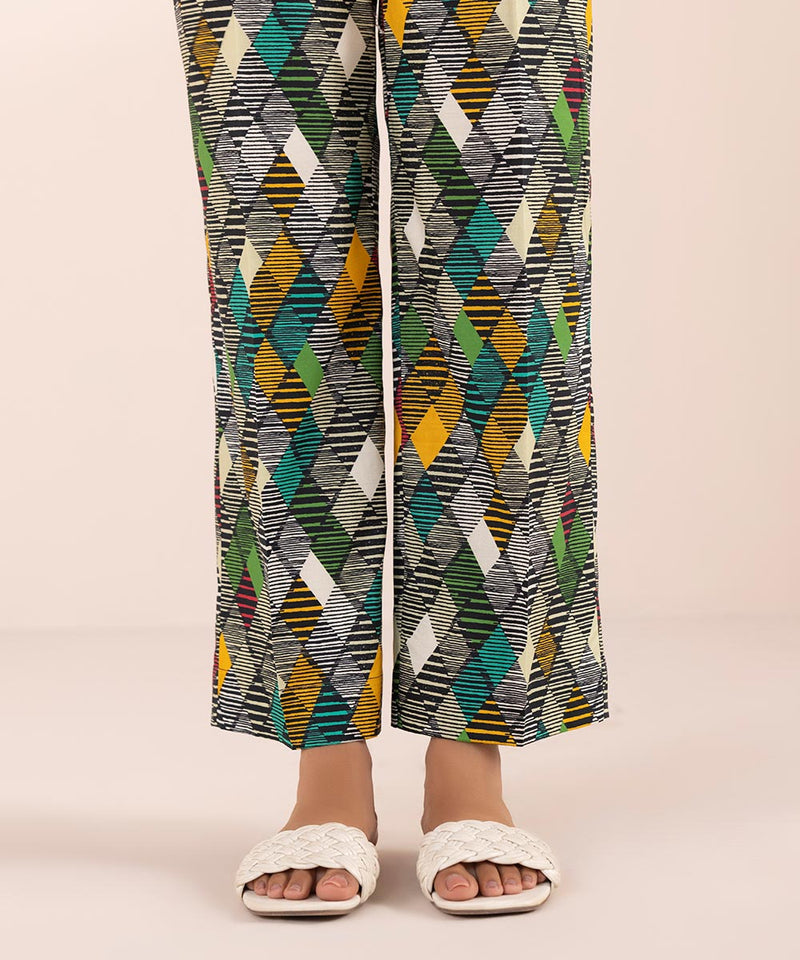 Printed Lawn Straight Pants