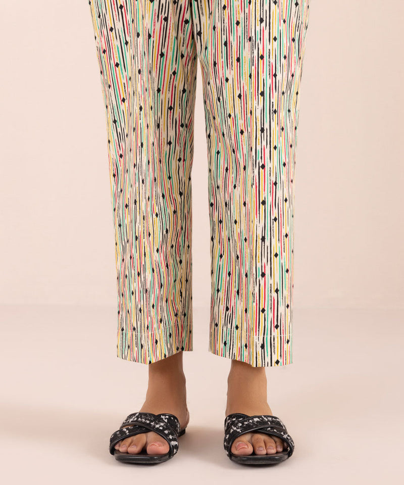 Printed Lawn Straight Pants