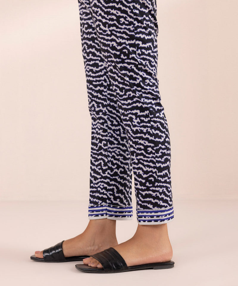Printed Lawn Cigarette Pants
