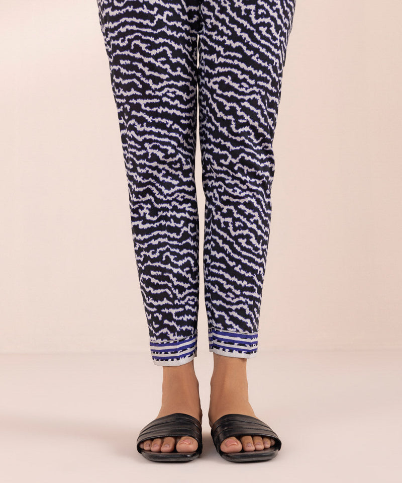 Printed Lawn Cigarette Pants