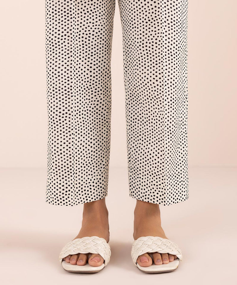 Printed Lawn Straight Pants