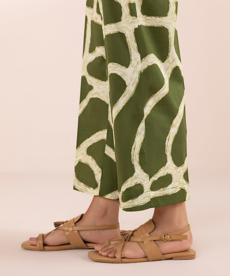 Printed Lawn Straight Pants
